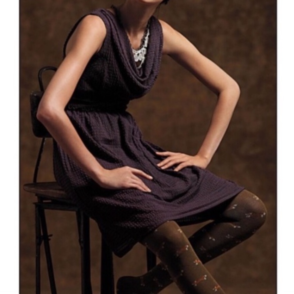 Anthro’s Ric Rac waffle knit cowl dress